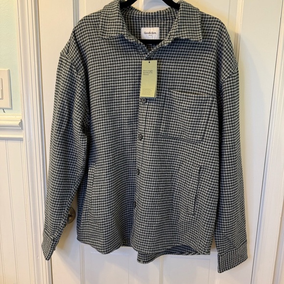 Goodfellow & Co Black and White Houndstooth Flannel Shirt/Jacket - Picture 3 of 7